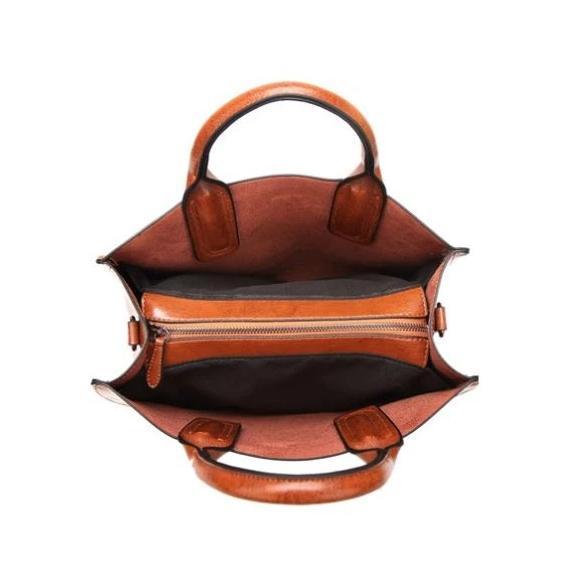 Brown Tote bag with zipper compartment