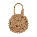 Khaki  straw beach bag