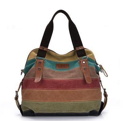 Crossbody canvas messenger handbag patch work