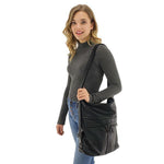Convertible black leather backpack purse