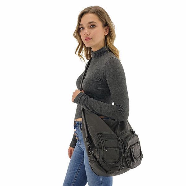 Crossbody gray backpack purse