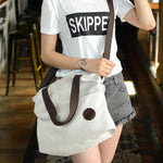 canvas tote crossbody bag women beige