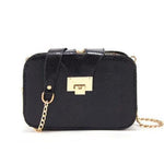 Black serpentine Crossbody bag with chain and triple compartment
