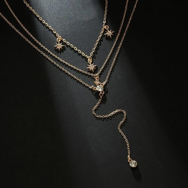 Gold cubic zirconia choker necklace