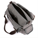 triple compartment canvas purse
