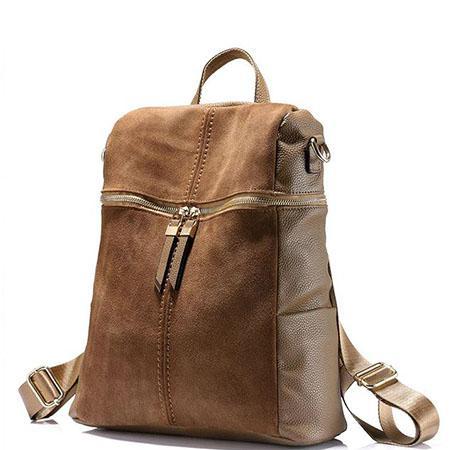 convertible brown suede backpack shoulder bag