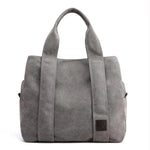 Canvas shoulder bag laptop triple compartment