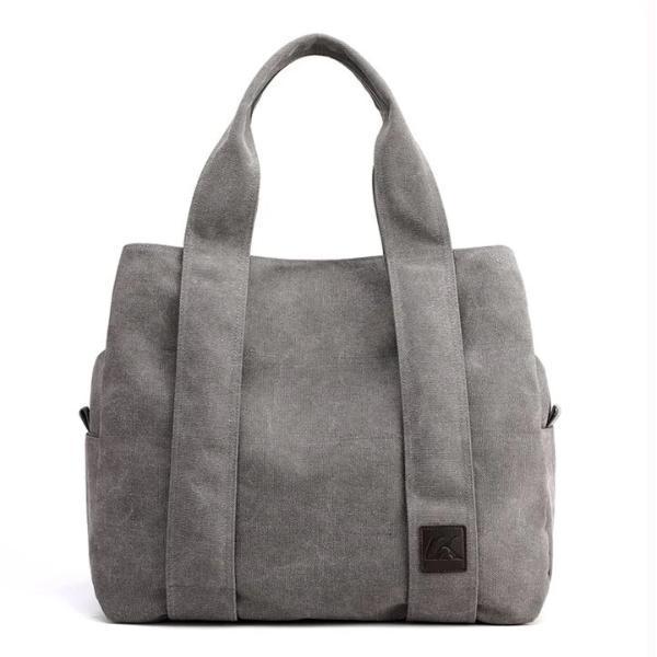 Canvas shoulder bag laptop triple compartment