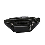 Glossy black fanny pack
