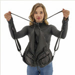 gray backpack purse for women