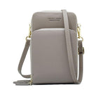 Gray small crossbody bag cell phone purse