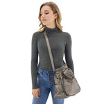 gray leather crossbody backpack purse