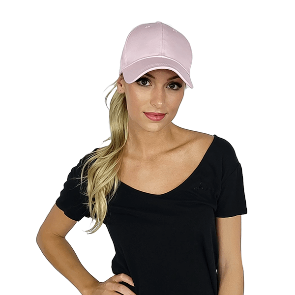 high ponytail baseball cap pink