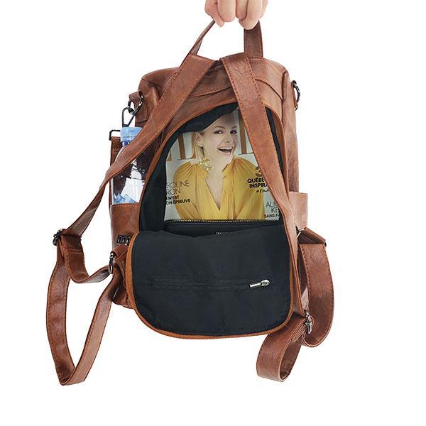 backpack with back zipper
