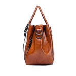 Brown oil waxed handbag