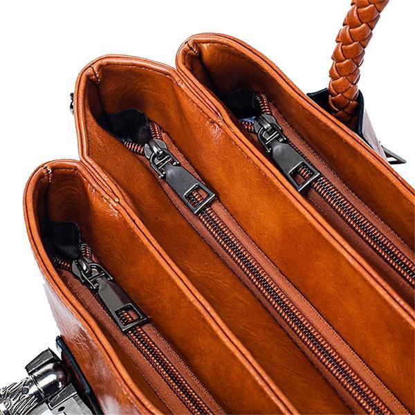 triple zip pocket large crossbody bag