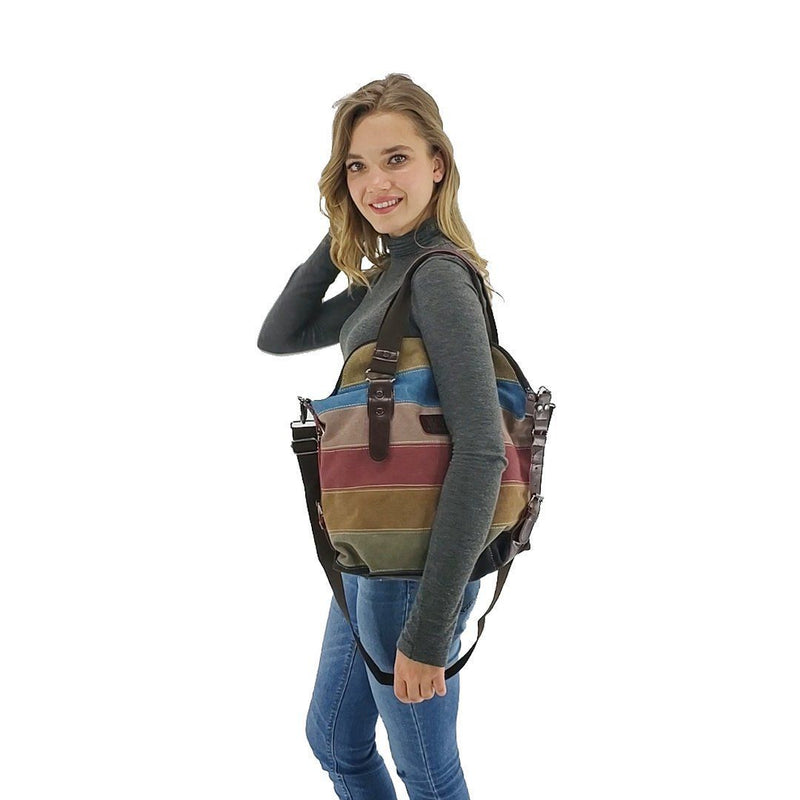 Shouler canvas patchwork bag