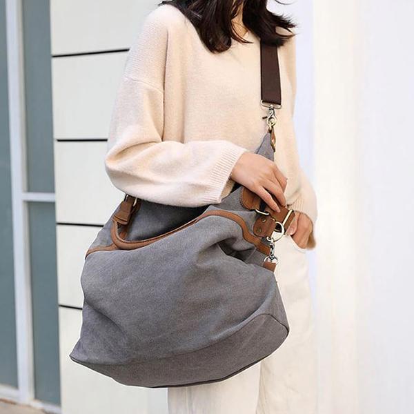 womens canvas laptop bag grey