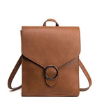 Brown leather retro style backpack