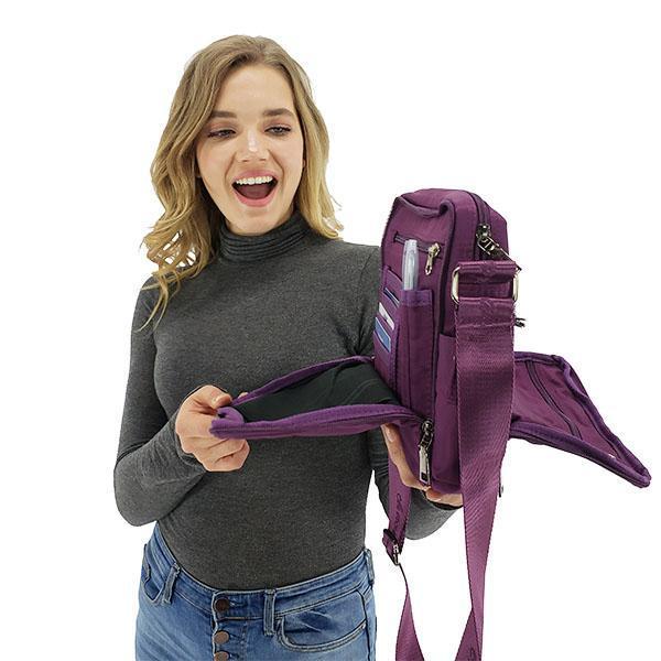 multiple pocket messenger square bag