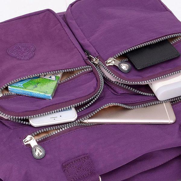 Multiple pocket messenger tote nylon