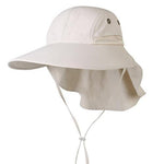 Beige sun hats for women with neck flap