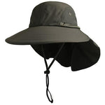 Green sun hats for women with neck flap