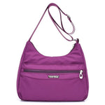 Purple lightweight nylon handbags women