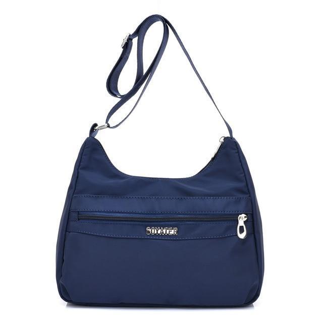 Deep blue lightweight nylon handbags women