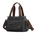 black canvas purse multiple pocket