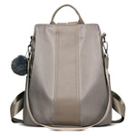 Gray anti-theft travel backpack for women