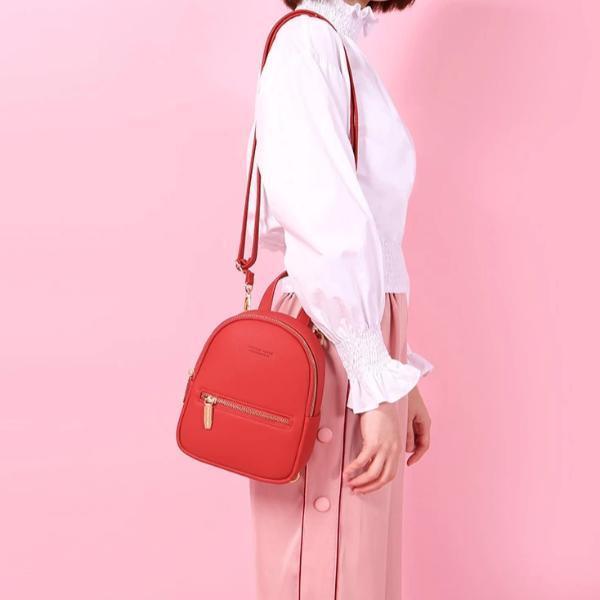 Small mini leather backpack shoulde purse