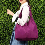 Nylon handbag with removable straps