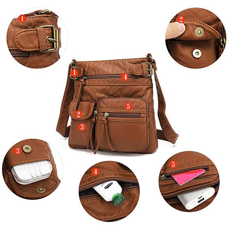 Mulipocket vegan leather bag