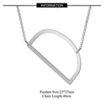 Silver Large Side D pendant initial Necklace