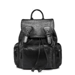 Black leather backpack womens