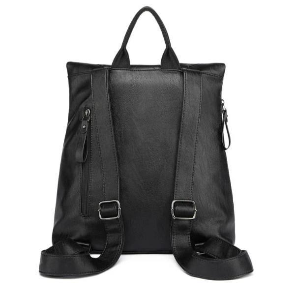 Vegan leather with back zipper pocket