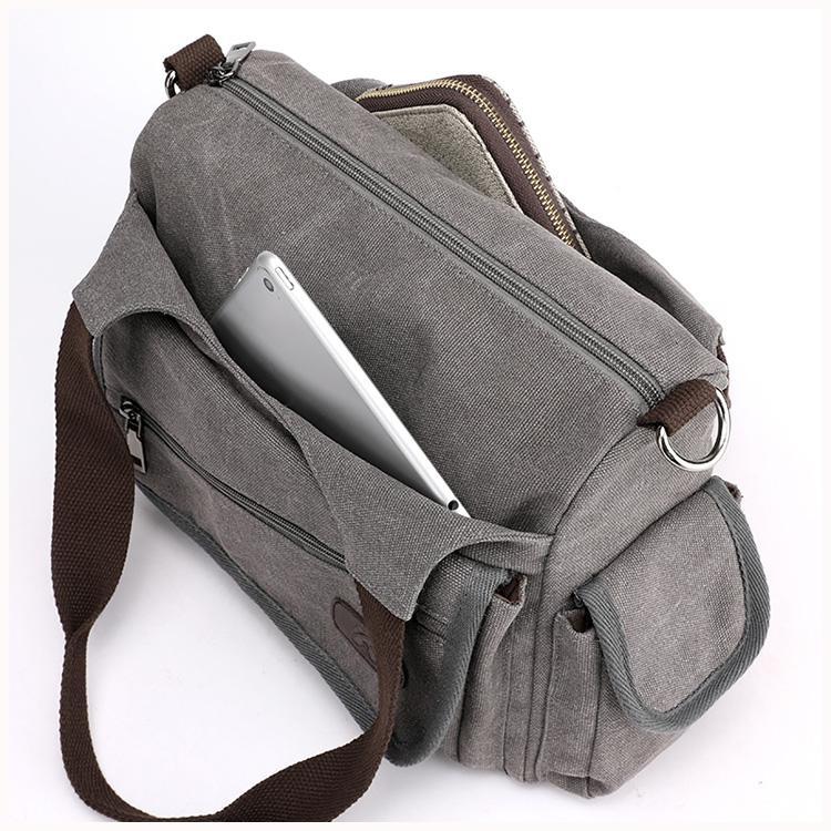 Multiple compartment canvas purse