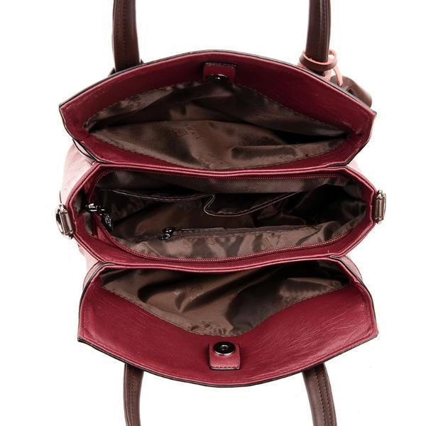 Red handbags with lots of pockets