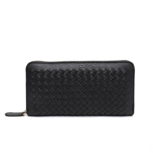 Black leather wallets for women