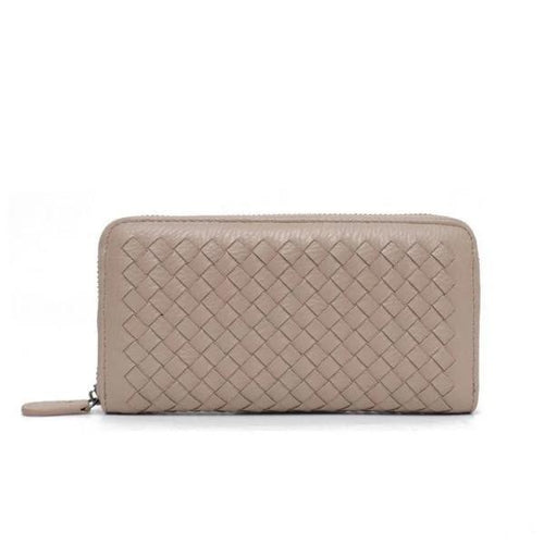 Beige leather wallets for women