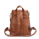 leather backpack with back opening