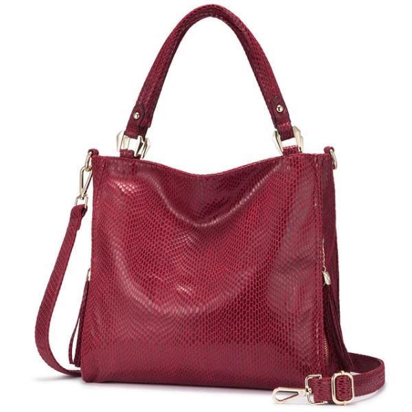 Red large handbags with crossbody strap