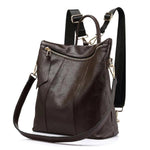 Leather tote with backpack strap