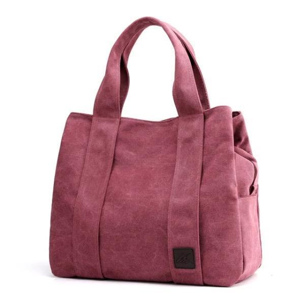 Rose canvas shoulder bag laptop triple compartment