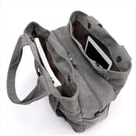 Triple compartment pocket canvas bag
