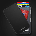 Black RFID flip card holder wallet