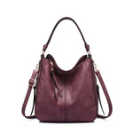Burgundy leather crossbody hobo bag