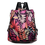 Purple and pink colorful backpack purse