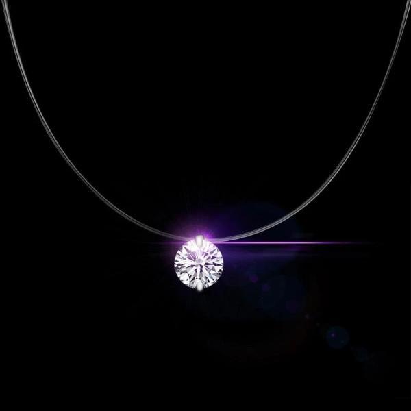 transparent necklace with Solitaire pendant